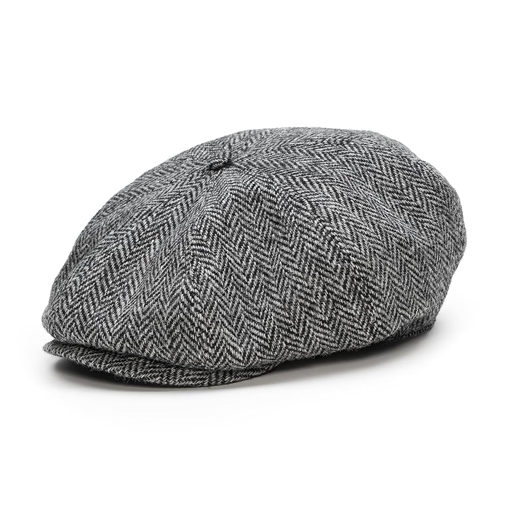 Sterkowski Peaky Paperboy Cap | Harris Tweed Newsboy Hat for